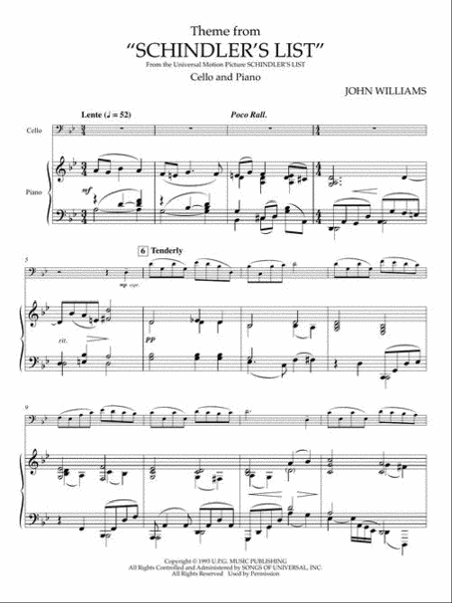Theme from Schindler's List Piano Accompaniment scores gallery preview page 4