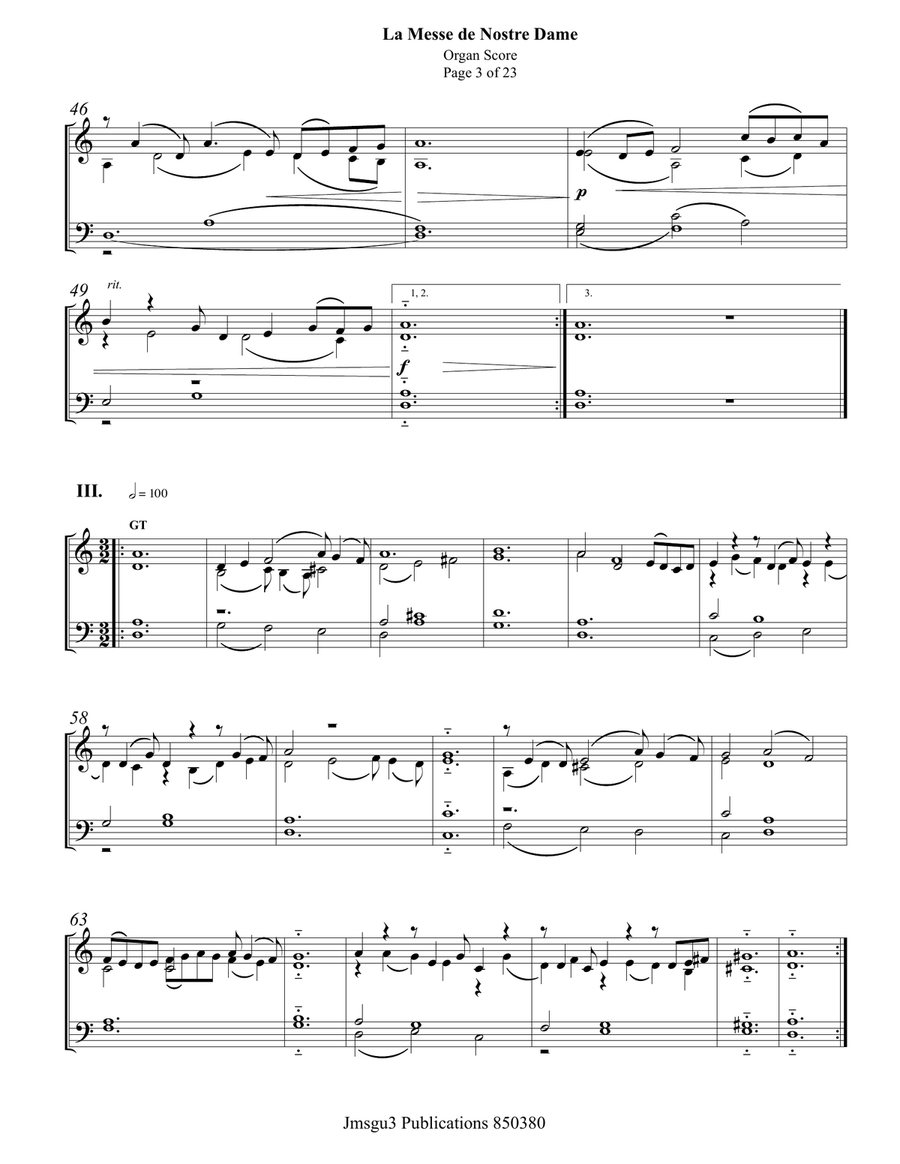 Machaut: La Messe de Nostre Dame for Organ - Study Score Organ Solo scores gallery preview page 3