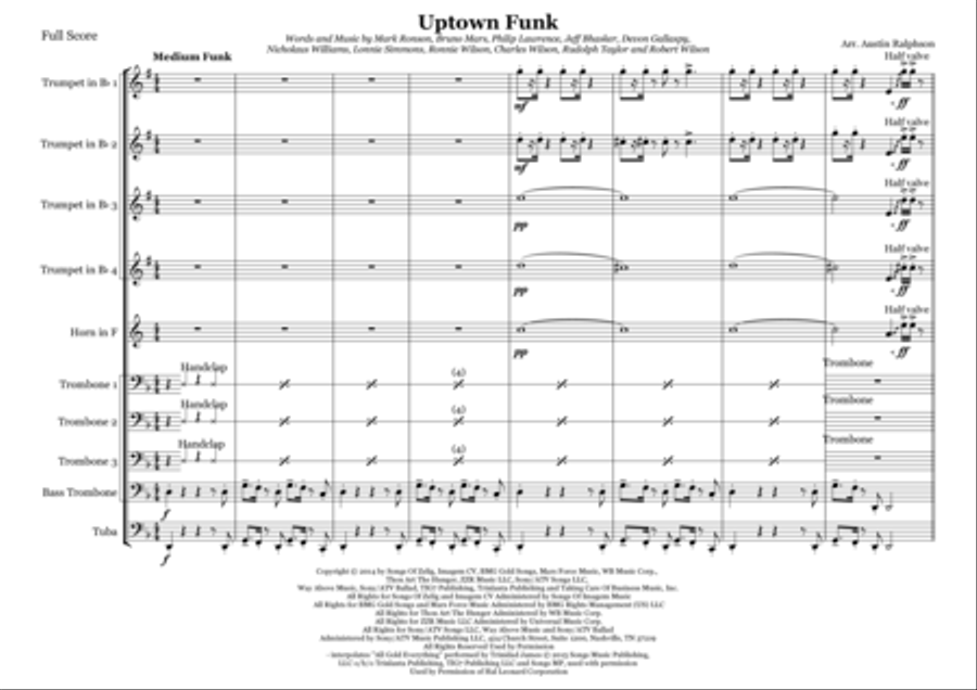 Uptown Funk Horn scores gallery preview page 3
