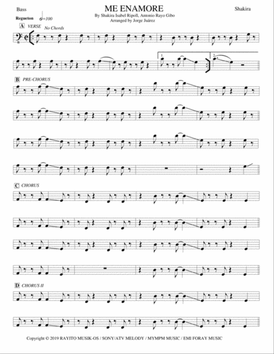 Me Enamore Small Ensemble scores gallery preview page 1
