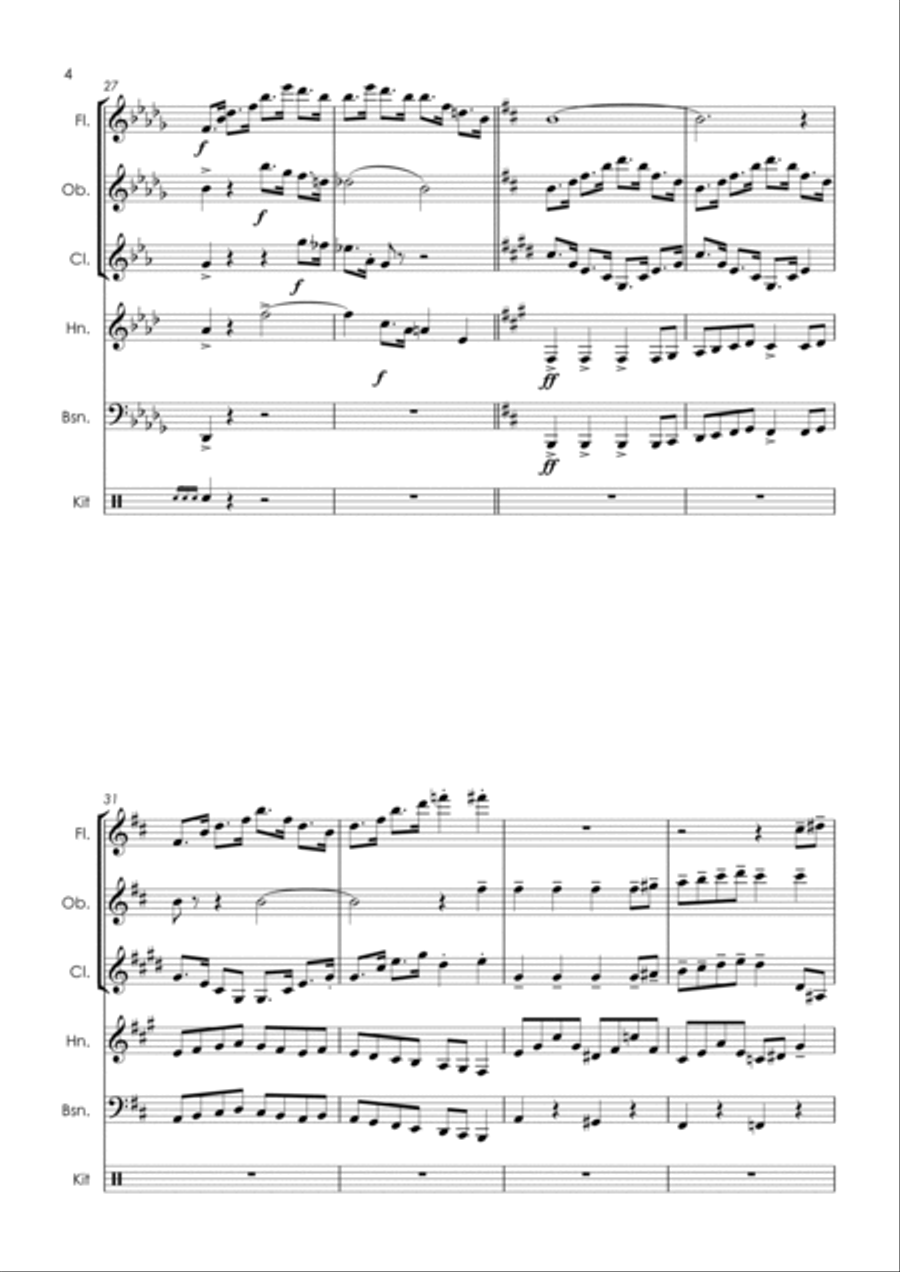 Dance Of The Knights Woodwind Quintet scores gallery preview page 6