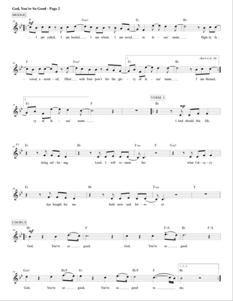 God You're So Good God You're So Good Piano scores gallery preview page 2
