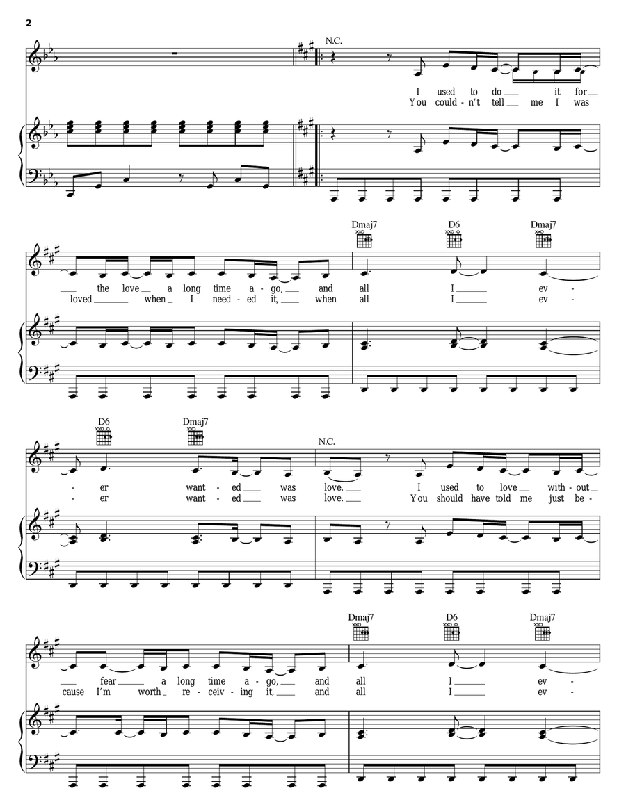 Lose Myself Piano, Vocal, Guitar scores gallery preview page 2
