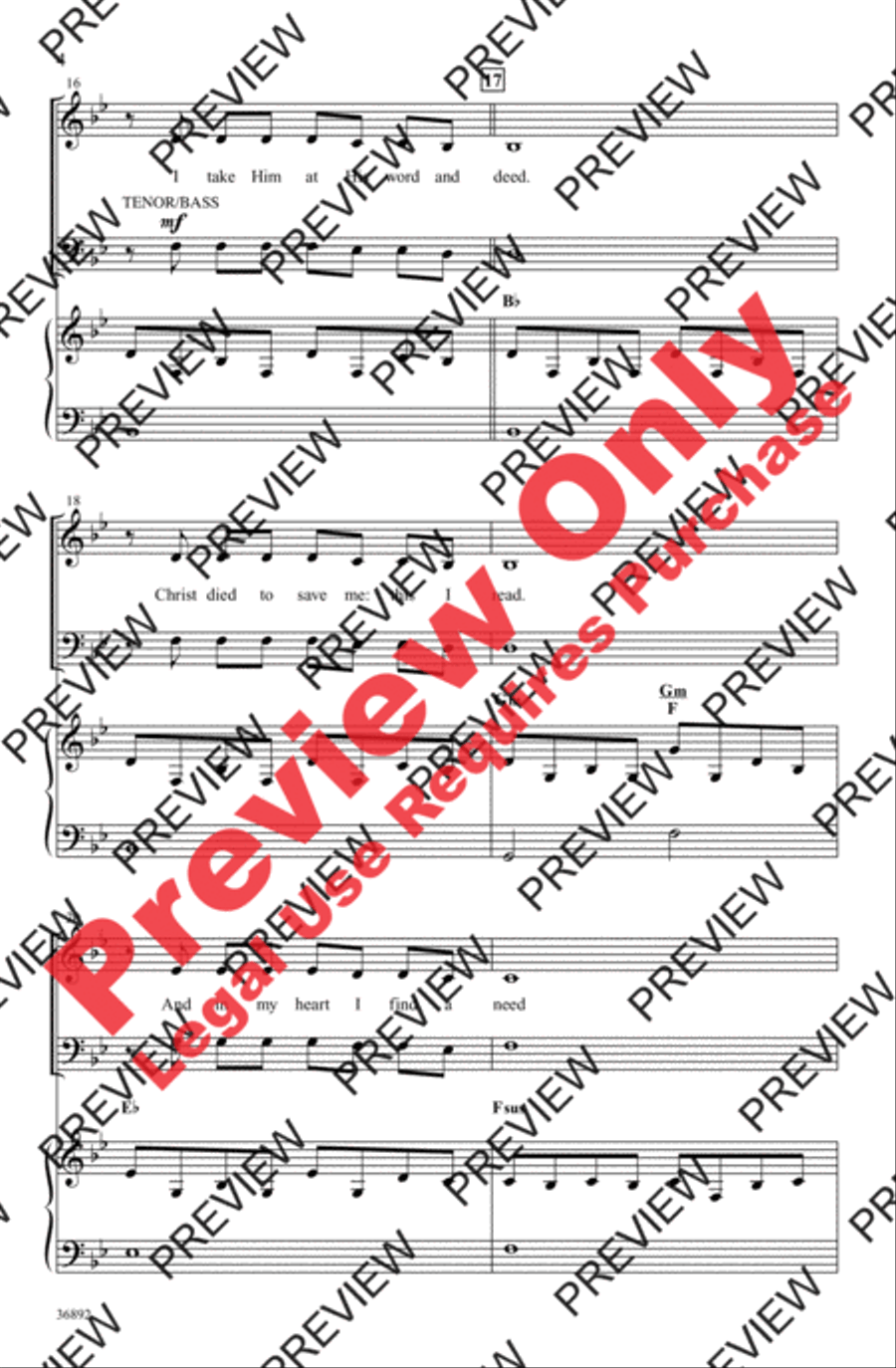 My Savior, My God 4-Part scores gallery preview page 4