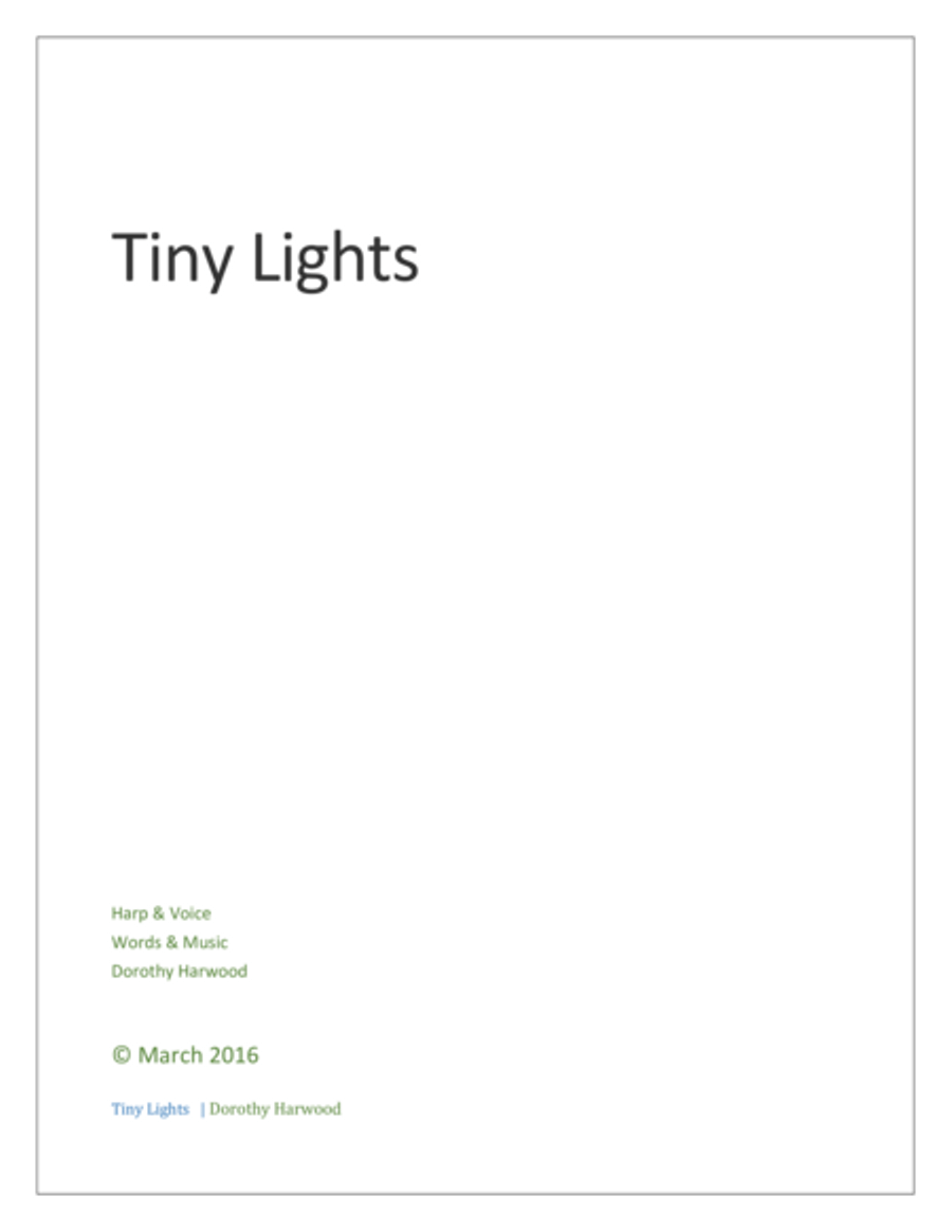 Tiny Lights for Harp & Voice Harp scores gallery preview page 1