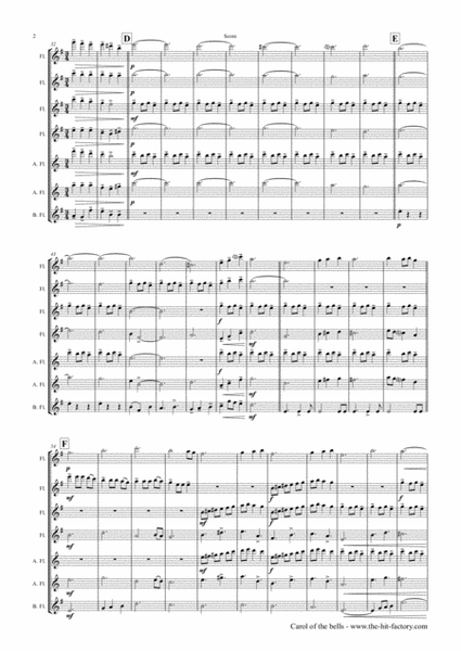 Carol of the Bells - Pentatonix style - Flute Quintet