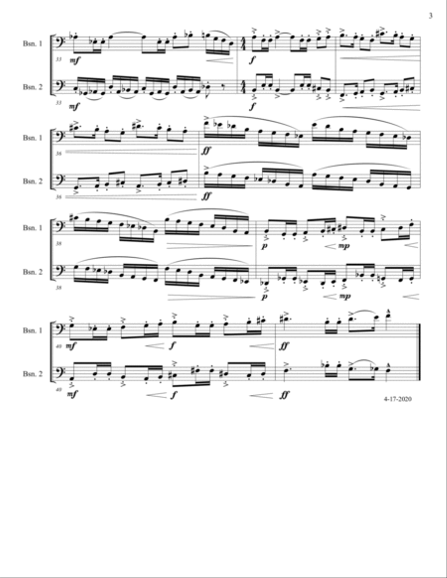 Doodles (for two bassoons) Bassoon Solo scores gallery preview page 5