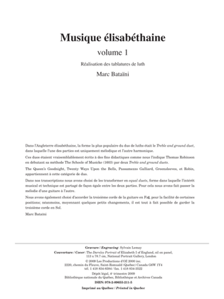 Book cover for Musique élisabéthaine, vol. 1