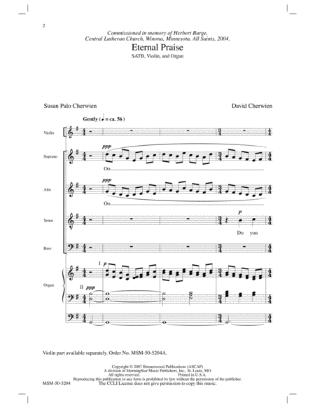 Eternal Praise (Choral Score)