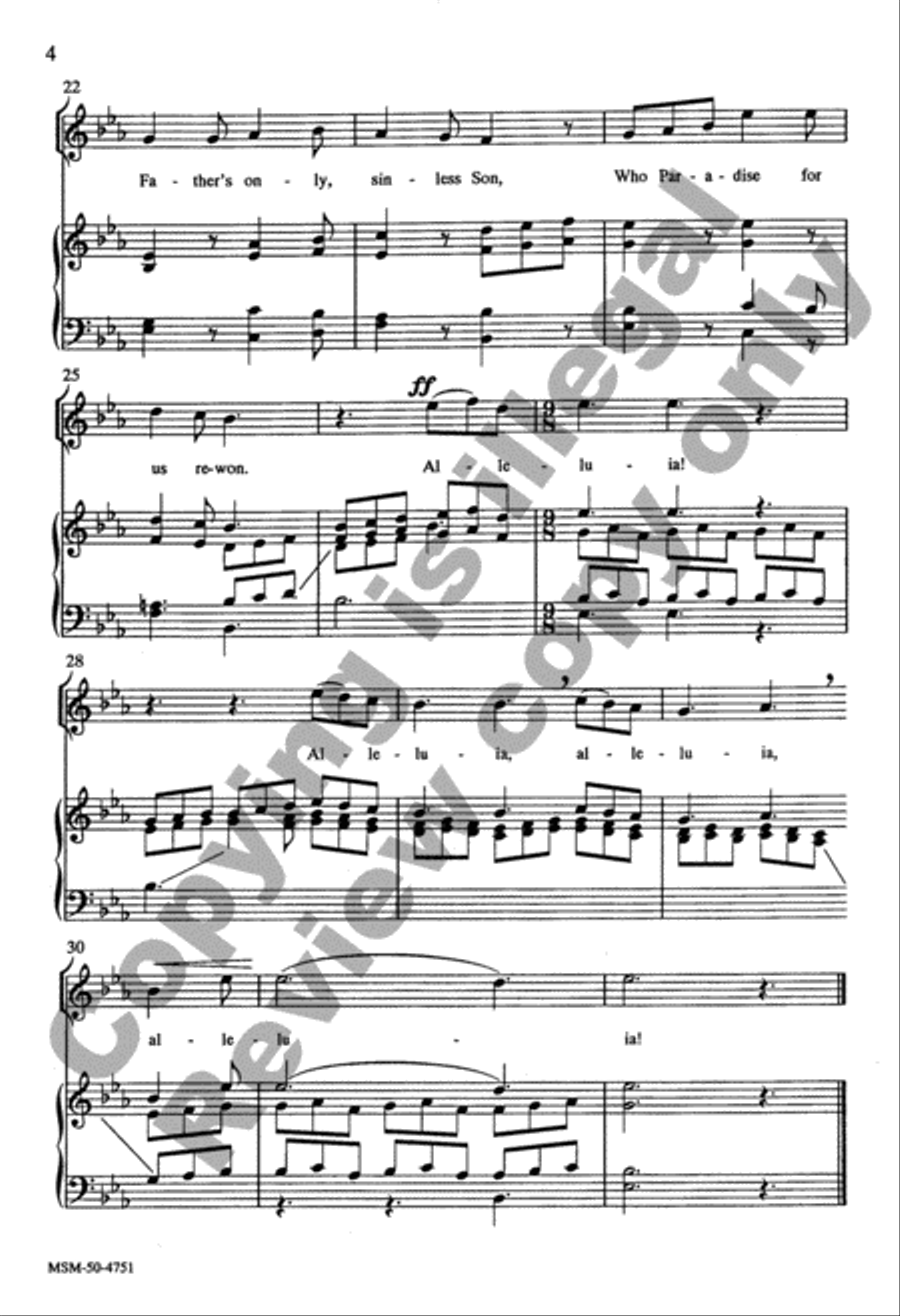 An Easter Carol Unison Choir scores gallery preview page 4