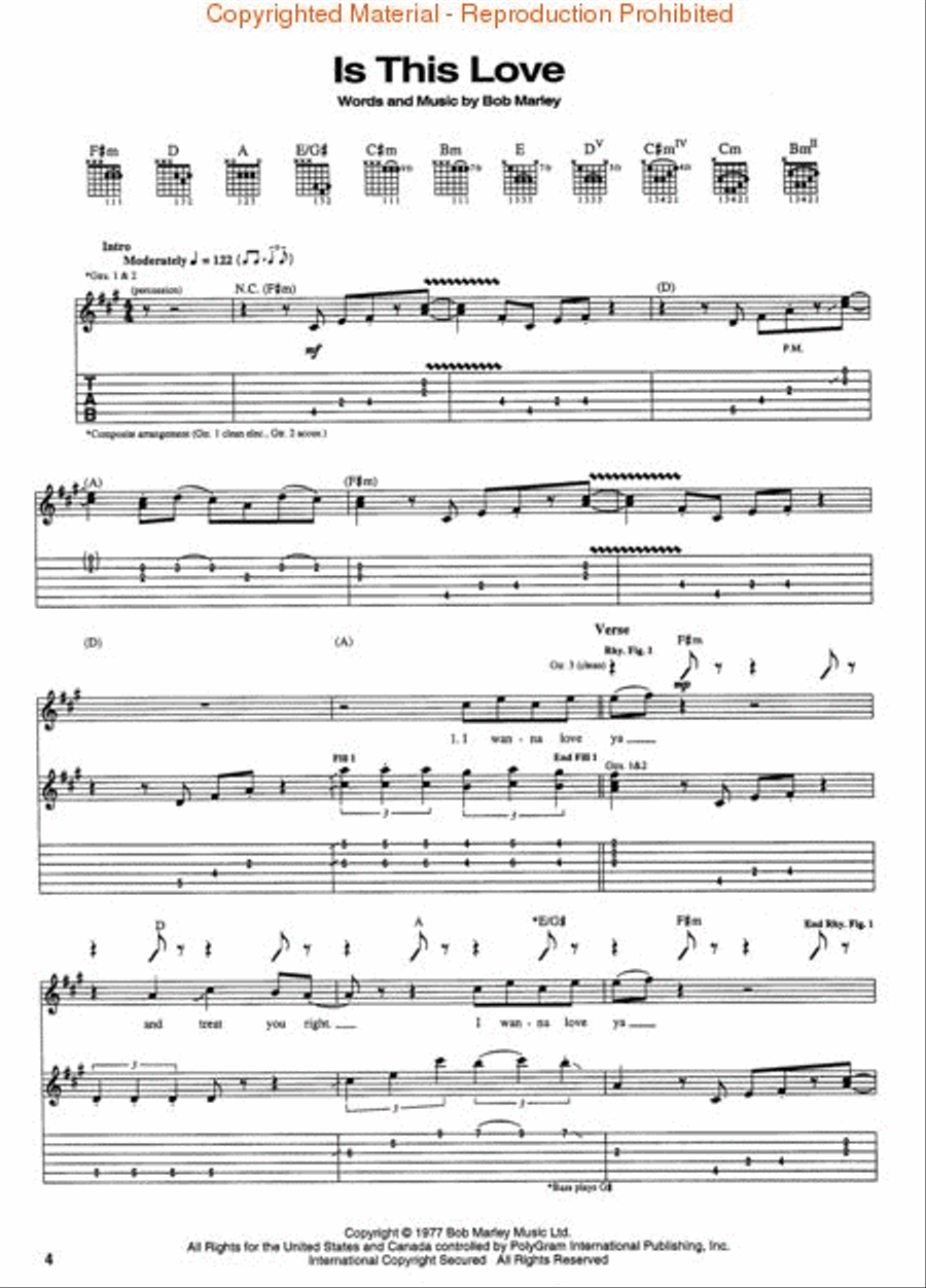 Bob Marley – Legend Electric Guitar scores gallery preview page 3
