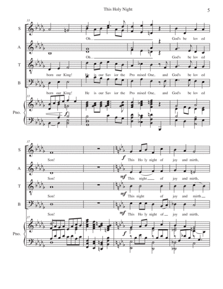 This Holy Night - for SSAATTBB, with Piano Accompaniment image number null