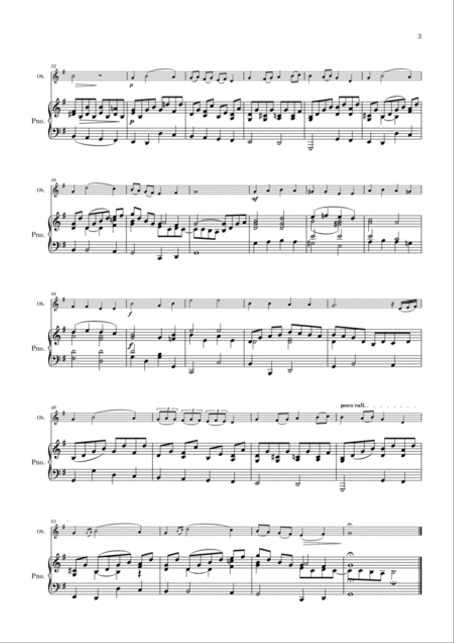 Marais: Cinq Danses Français Anciennes (Five Old French Dances) I. L'Agréable - oboe/piano Piano scores gallery preview page 3