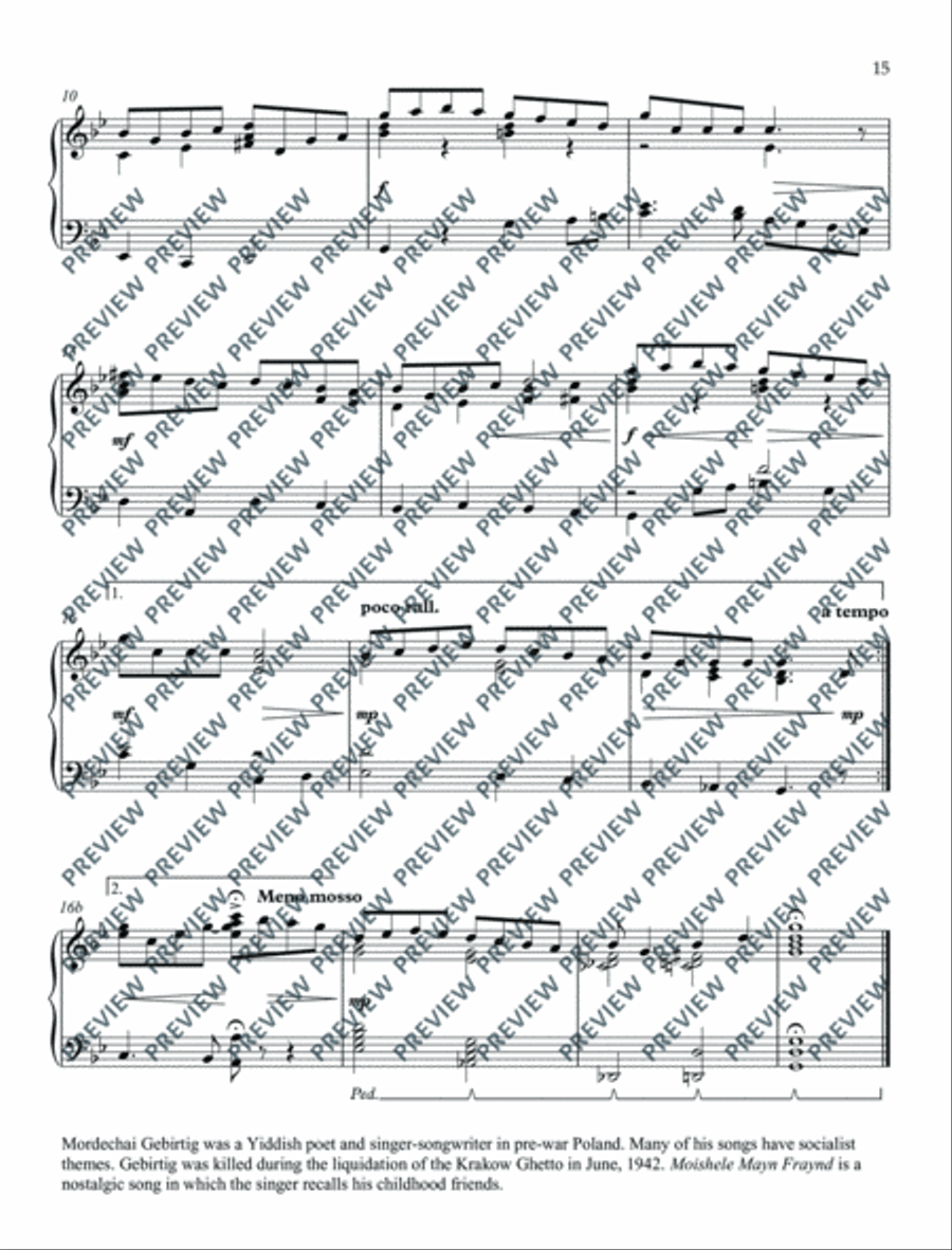 Klezmer Piano Collection Piano Solo scores gallery preview page 16