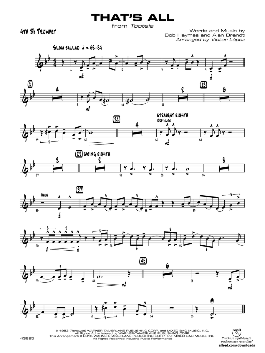 That's All: 4th B-flat Trumpet