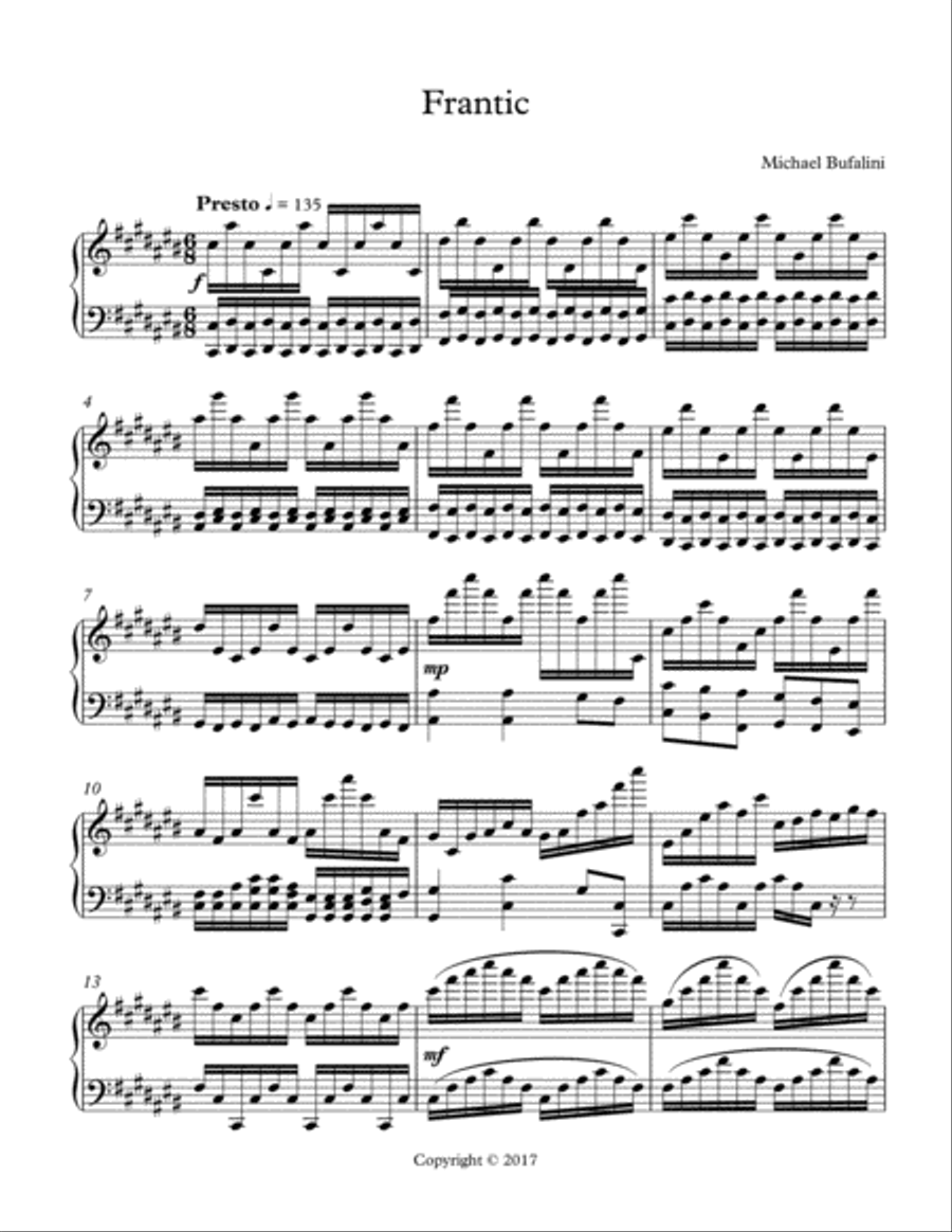 Frantic Piano Method scores gallery preview page 1