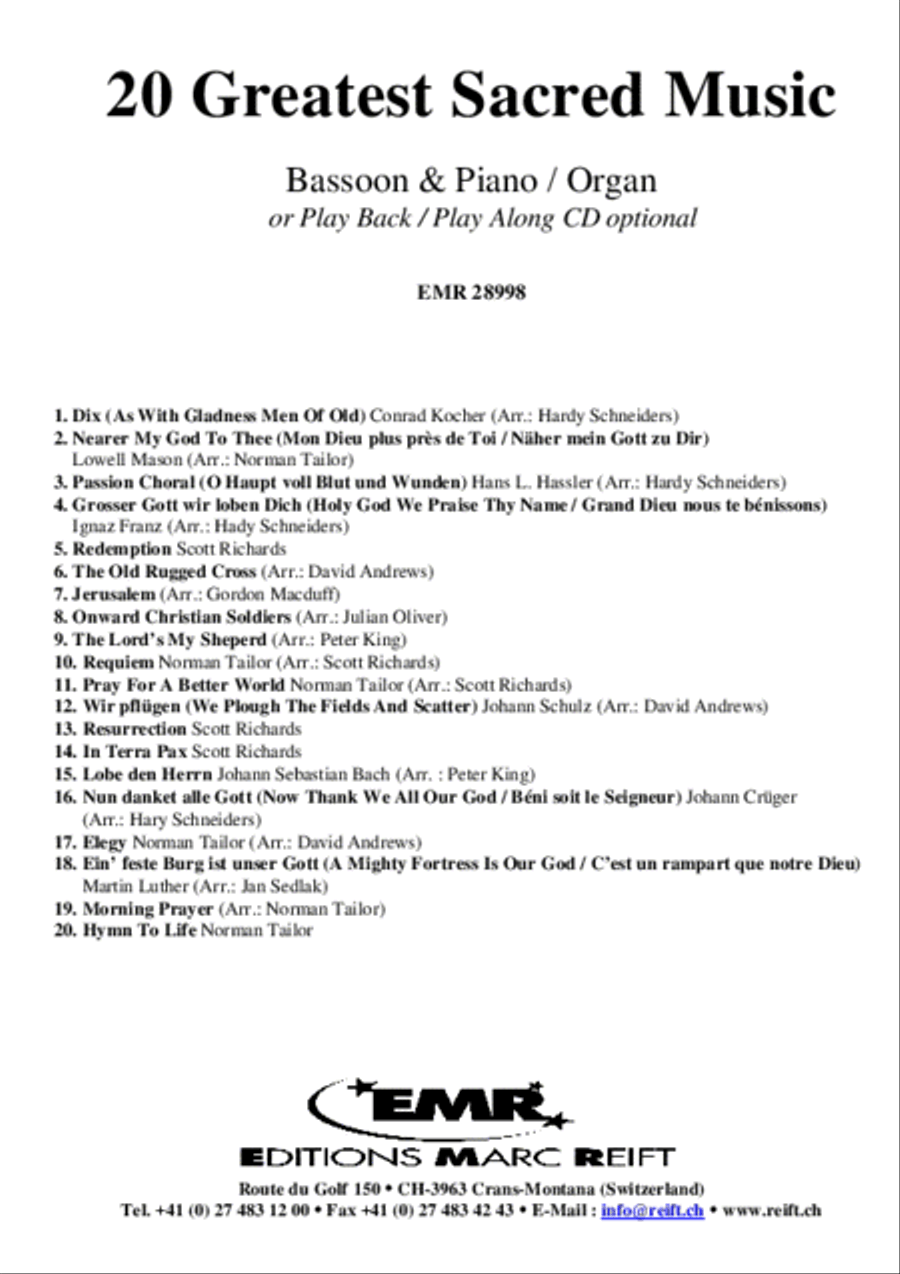 20 Greatest Sacred Music Bassoon Solo scores gallery preview page 2