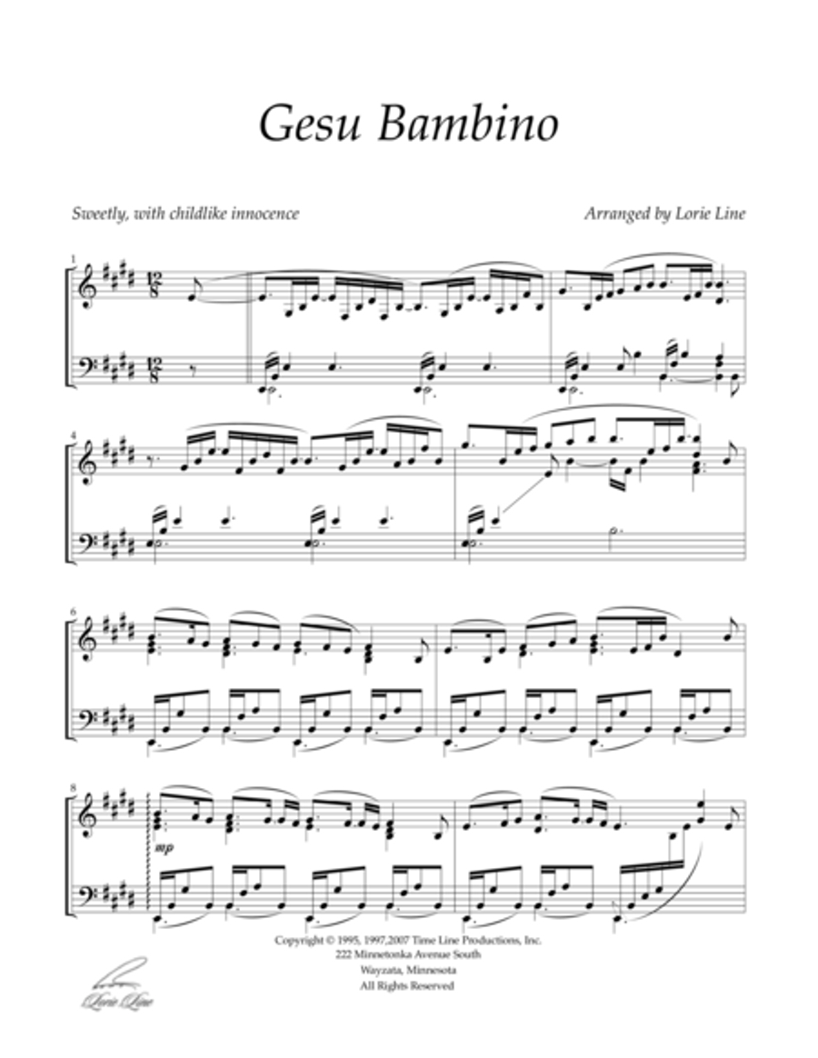 Gesù Bambino (from Home For The Holidays) Piano Solo scores gallery preview page 2