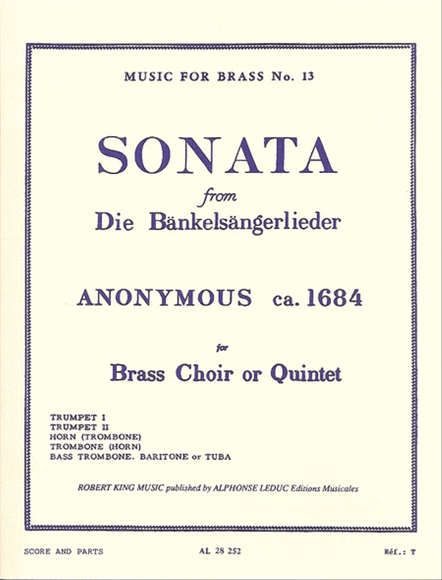 Sonata from Die Bankelsangerlieder Brass Quintet scores gallery preview page 1