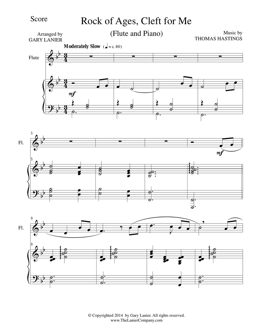 ROCK OF AGES (Flute/Piano and Flute Part) Flute scores gallery preview page 1