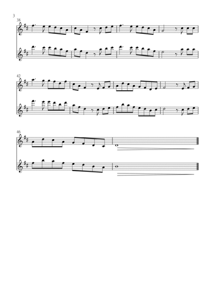 Danny Boy (Londonderry Air) for Violin Duo in D major. Early intermediate. image number null