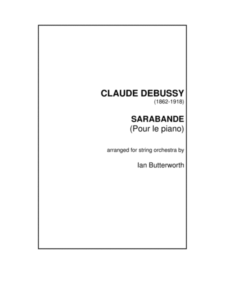 DEBUSSY Sarabande (from Pour le piano) for string orchestra image number null