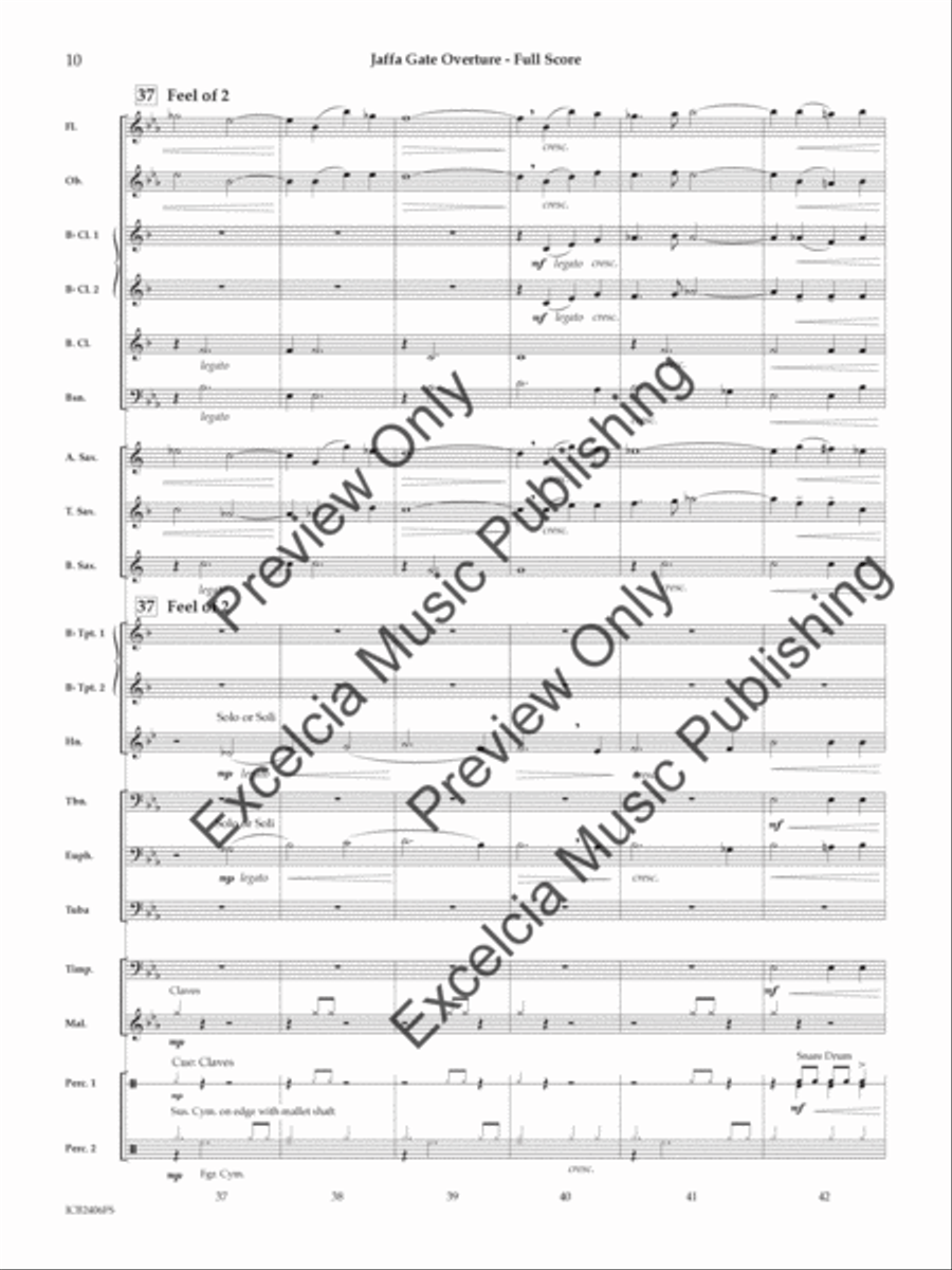 Jaffa Gate Overture (Score) Concert Band scores gallery preview page 11
