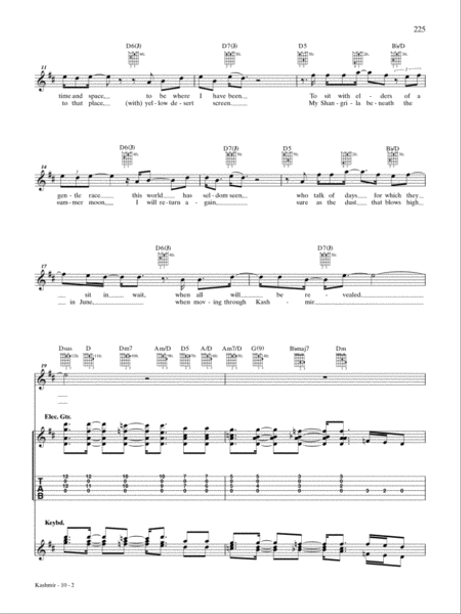 Kashmir Kashmir Guitar Tablature scores gallery preview page 2