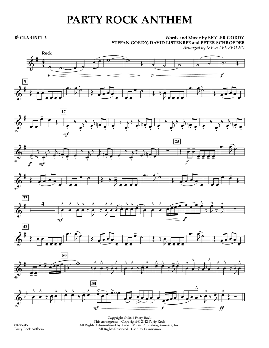 Party Rock Anthem - Bb Clarinet 2