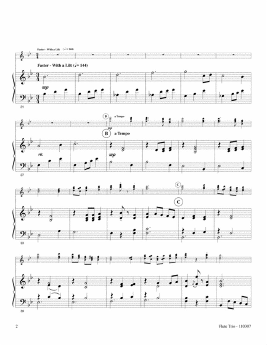 Leaning On The Everlasting Arms Flute Trio scores gallery preview page 2