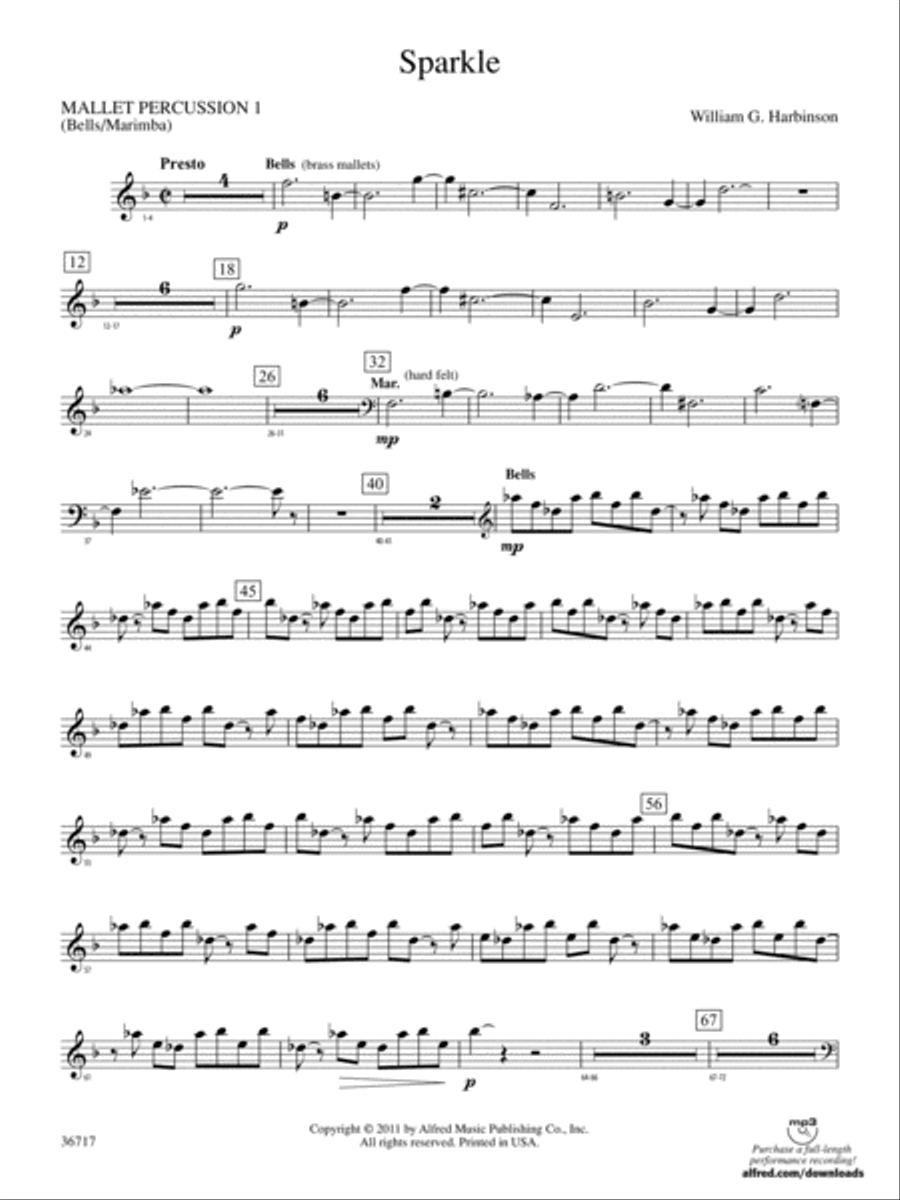 Sparkle: Mallets Sparkle: Mallets Concert Band scores gallery preview page 1