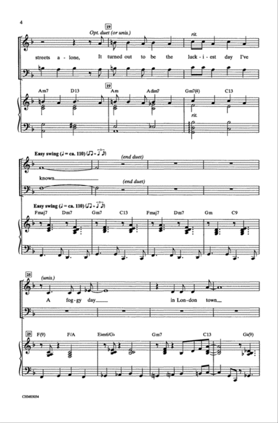 Foggy Day A - SATB 4-Part scores gallery preview page 4