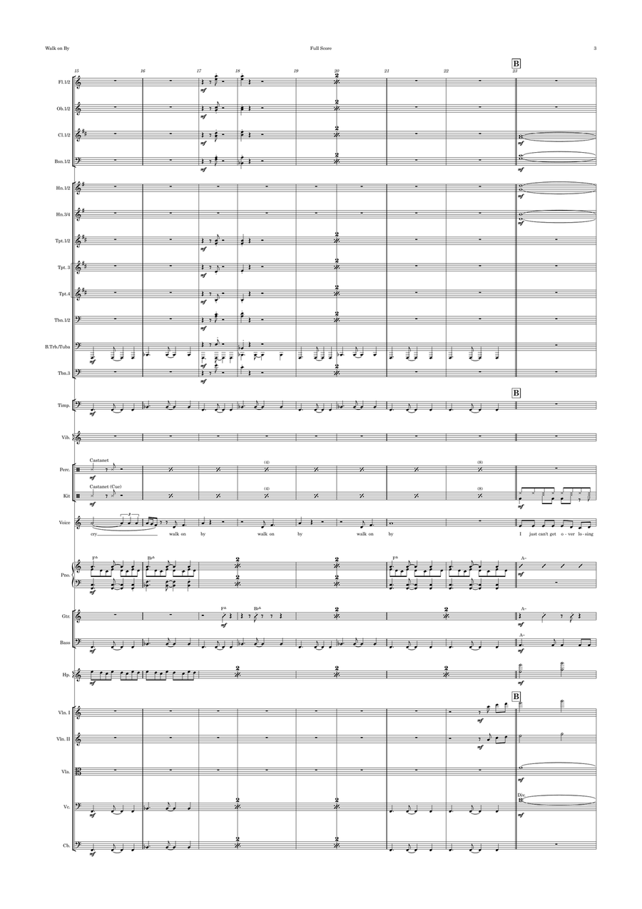 Walk On By Full Orchestra scores gallery preview page 3