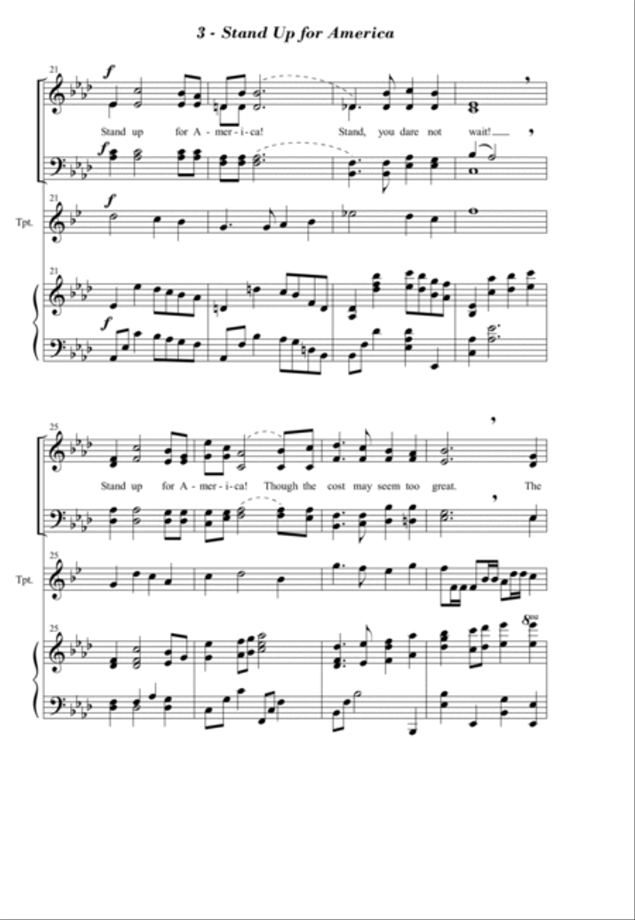 Stand Up for America 4-Part scores gallery preview page 3