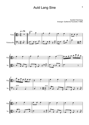 Scottish Folk Song - Auld Lang Sine. Arrangement for Viola and Violoncello