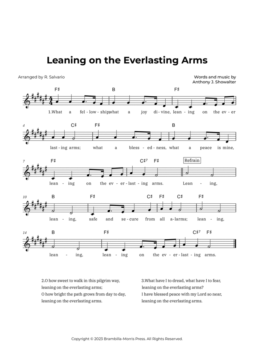 Leaning on the Everlasting Arms (Key of F-Sharp Major) image number null