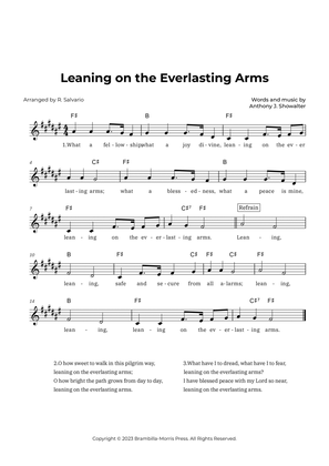 Book cover for Leaning on the Everlasting Arms (Key of F-Sharp Major)
