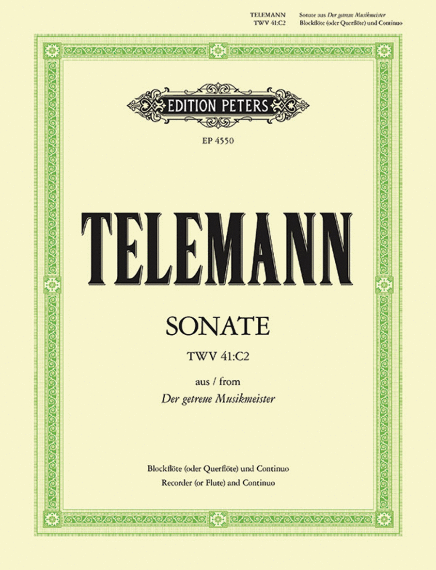 Sonata in C form 'Getreuen Musikmeister' Flute scores gallery preview page 1