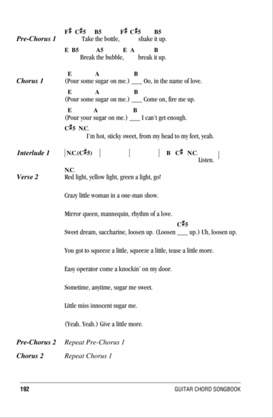 Pour Some Sugar On Me Acoustic Guitar scores gallery preview page 2