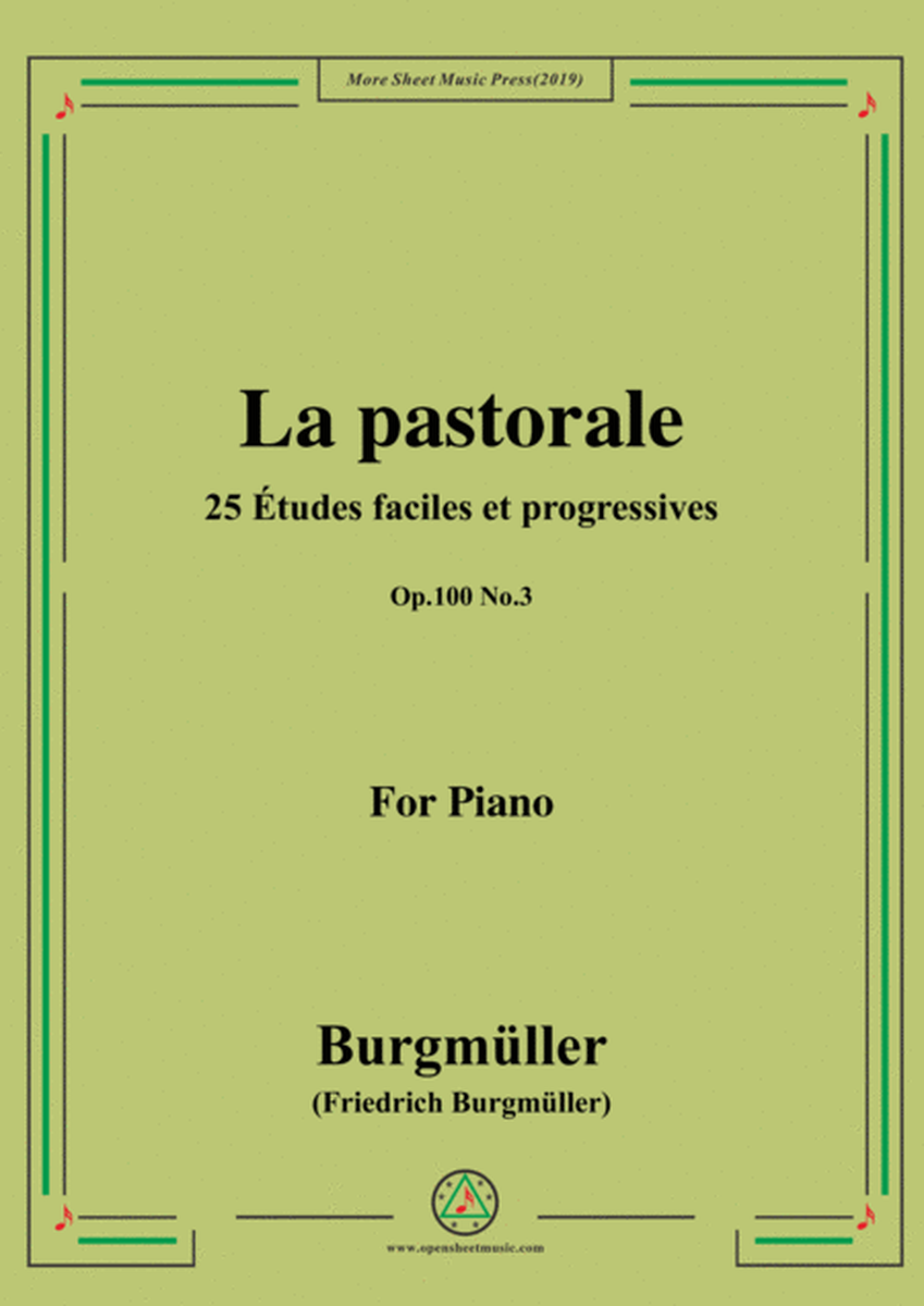 Burgmüller-25 Études faciles et progressives, Op.100 No.3,La pastorale image number null