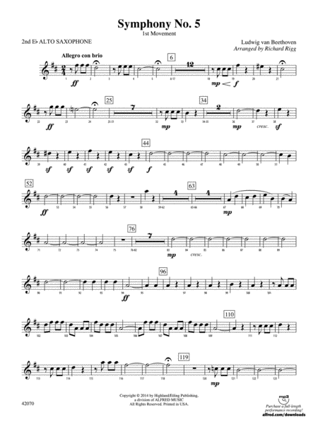 Symphony No. 5: 2nd E-flat Alto Saxophone