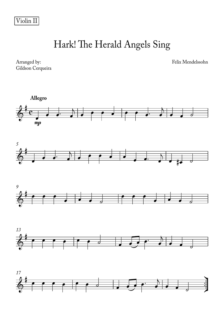 Hark! The Herald Angels Sing String Orchestra scores gallery preview page 5