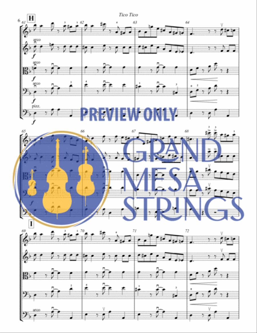 Tico Tico Tico Tico String Orchestra scores gallery preview page 7