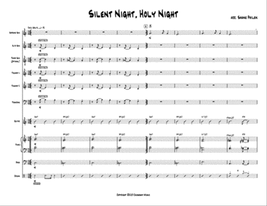 Silent Night, Holy Night Jazz Ensemble scores gallery preview page 2