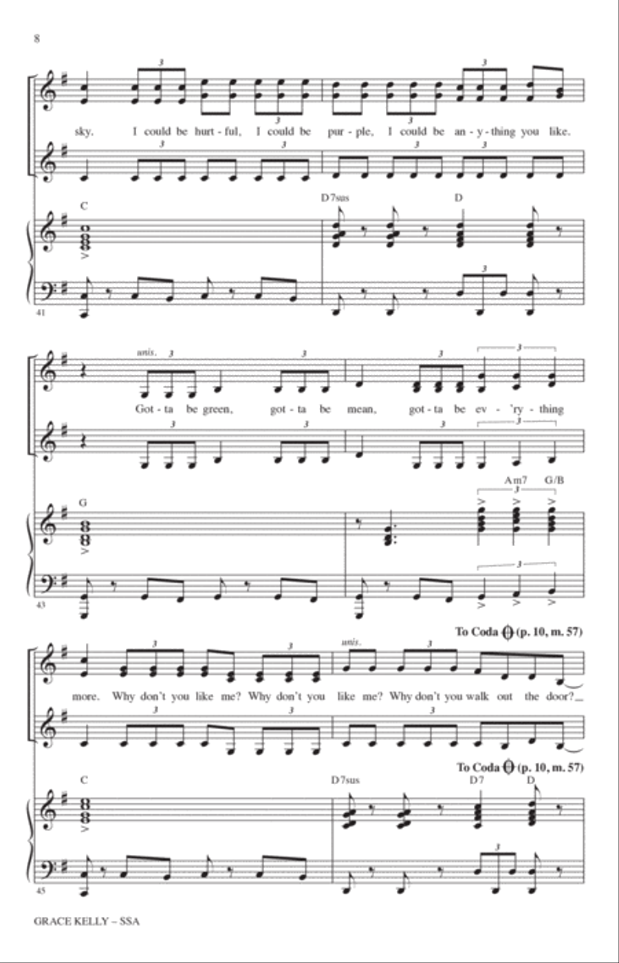 Grace Kelly (arr. Mark Brymer) SSA scores gallery preview page 7