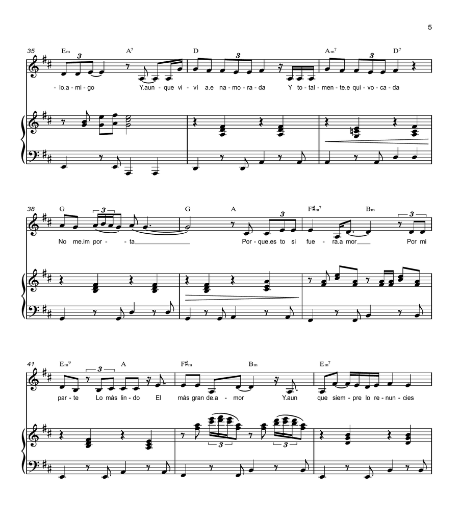 No Me Queda Mas Voice scores gallery preview page 5