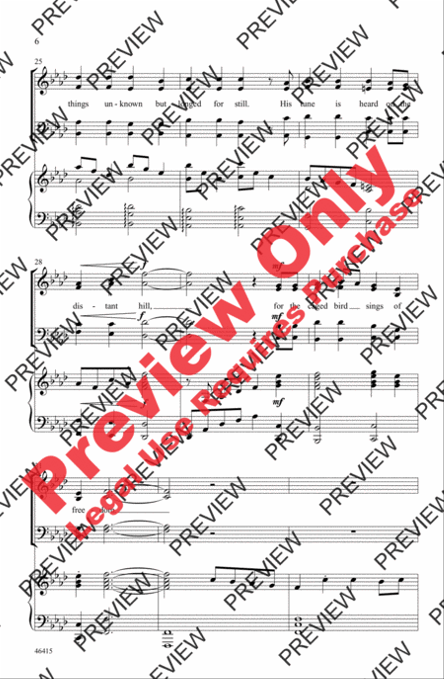 Caged Bird Caged Bird 4-Part scores gallery preview page 5