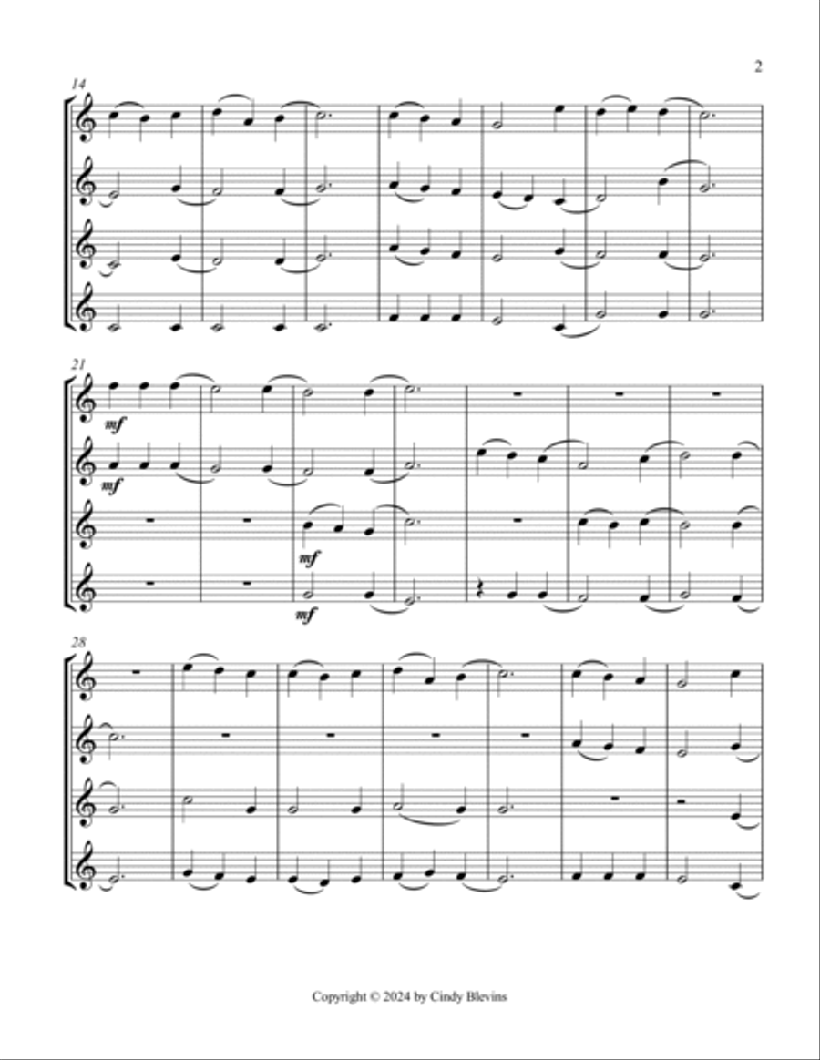 Faith Of Our Fathers, for Violin Quartet String Quartet scores gallery preview page 3