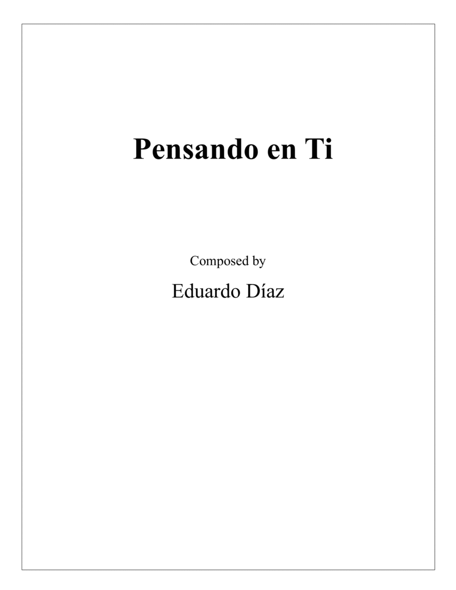 Pensando en Ti Guitar Solo scores gallery preview page 1