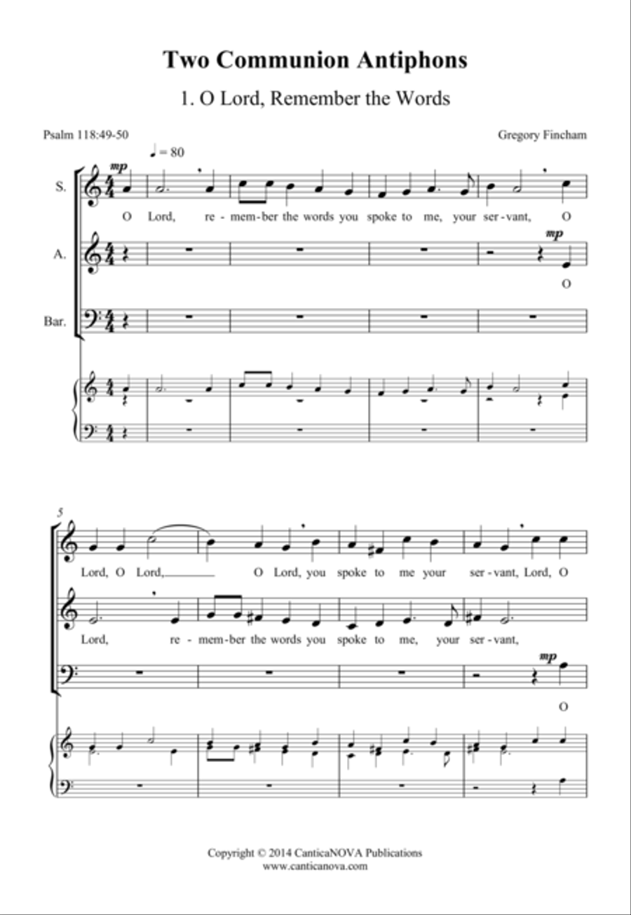 Two Communion Antiphons Two Communion Antiphons 3-Part scores gallery preview page 2